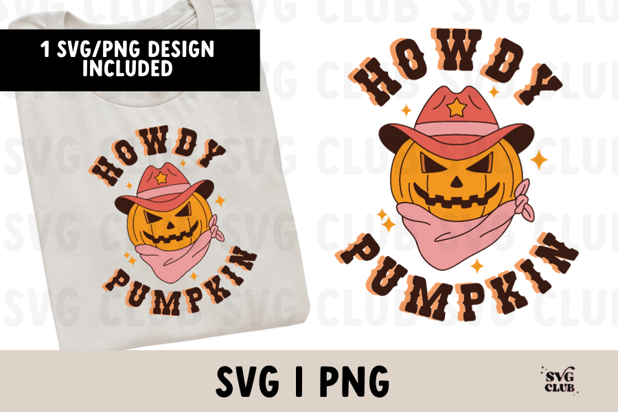 Western Halloween SVG/PNG | Howdy Pumpkin SVG