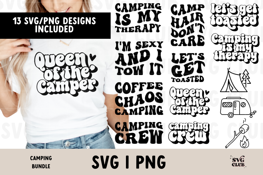 Retro Camping SVG/PNG Bundle