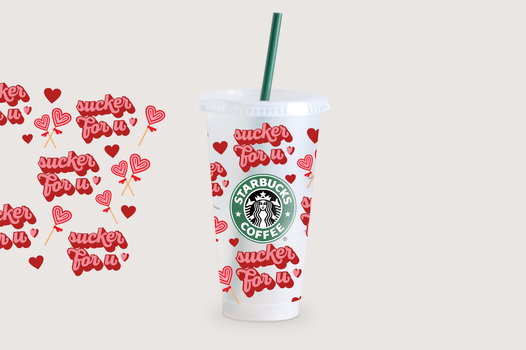 Sucker For U Cold Cup Wrap SVG