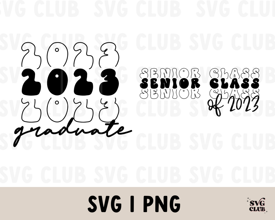 2023 Graduate SVG, Retro Graduate SVG/PNG Bundle