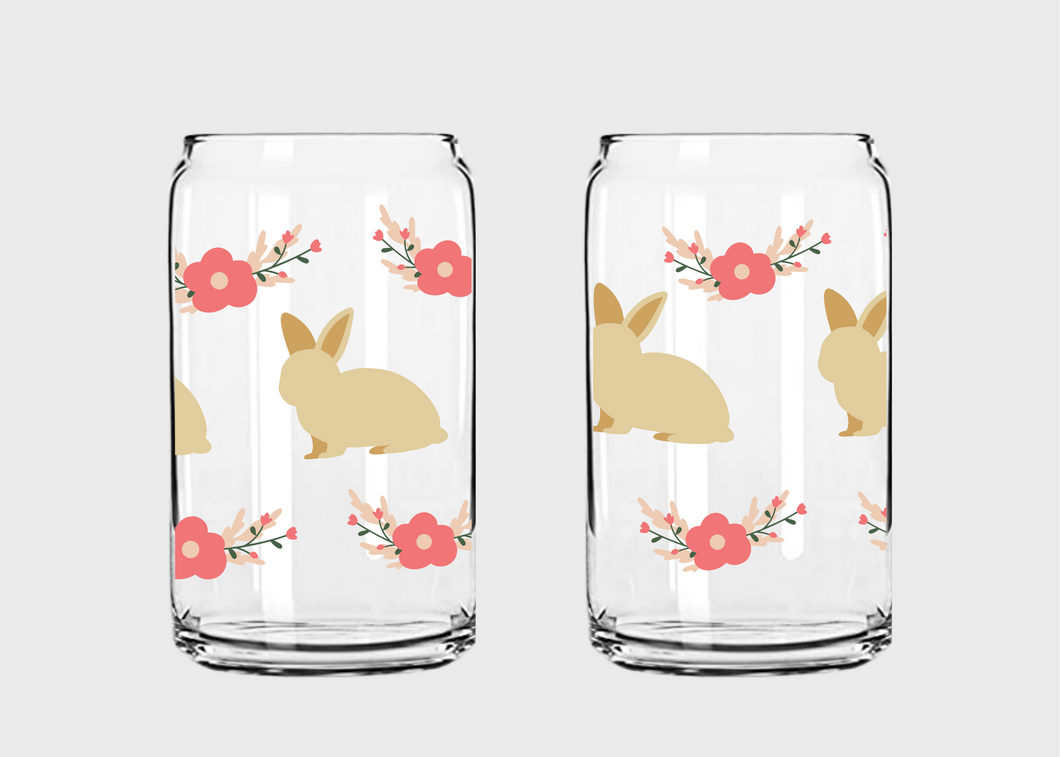Easter Bunnies Libbey Glass Can Wrap SVG