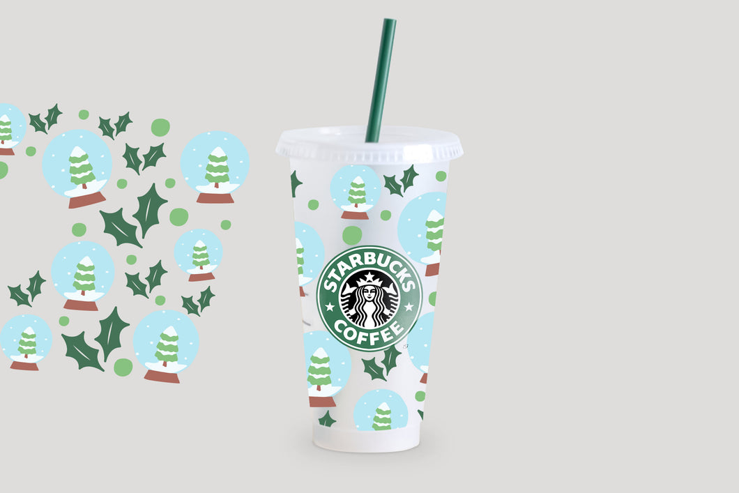 White Christmas Cold Cup Wrap